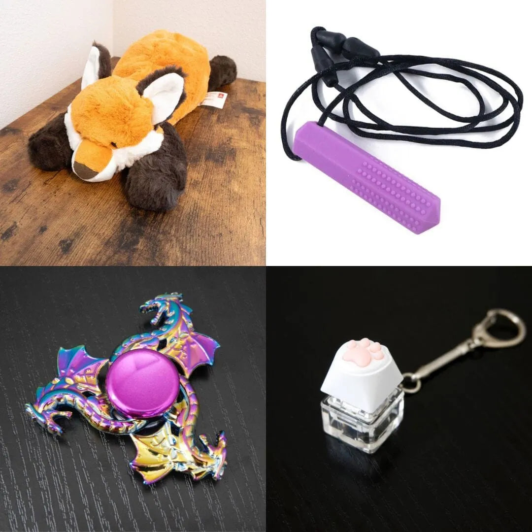 Fox Plush With Chewelry + Fidgets Bundle Purple Dragon (Limited Edition)