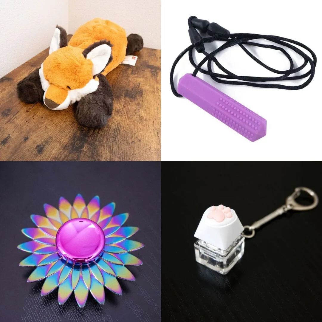 Fox Plush With Chewelry + Fidgets Bundle Purple Sun