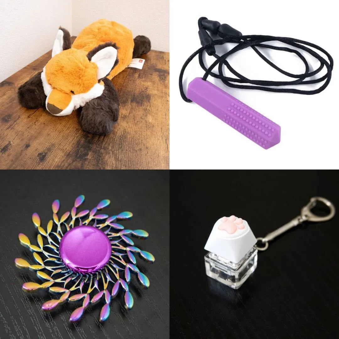 Fox Plush With Chewelry + Fidgets Bundle Purple Wind