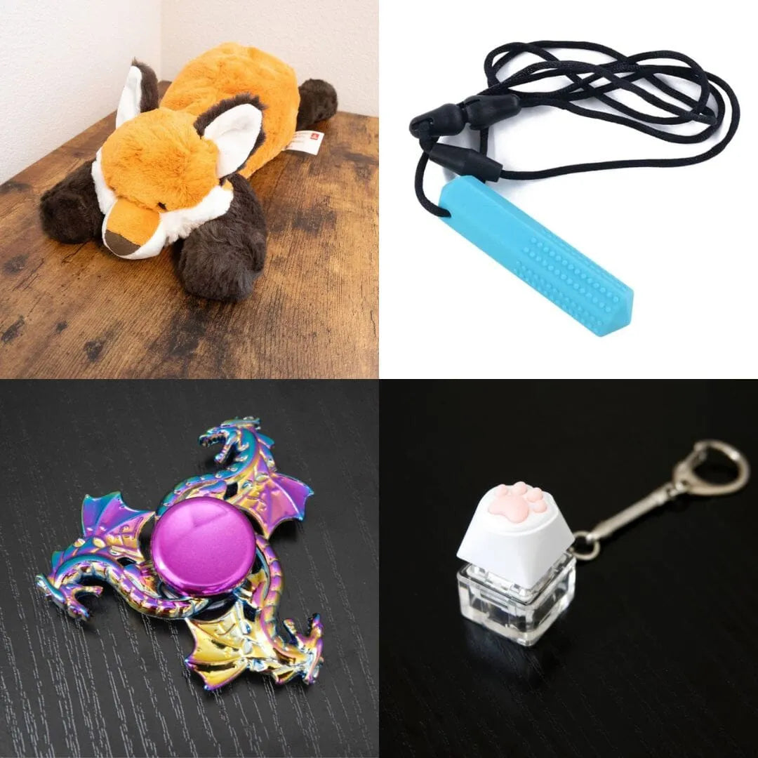 Fox Plush With Chewelry + Fidgets Bundle Blue Dragon (Limited Edition)