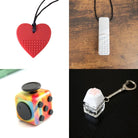 Hard Chewer Bundle + Fidgets Red Marble Watercolor