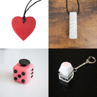 Hard Chewer Bundle + Fidgets Red Marble Blush Pink