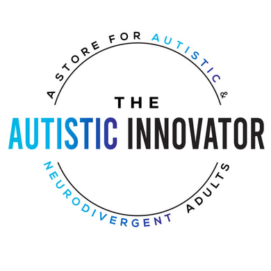 Logo of The Autistic Innovator. The text "A Store for Autistic & Neurodivergent Adults" encircles the company name, "The Autistic Innovator," where "Autistic" is in blue and "Innovator" in black. The design features a clean, circular layout.