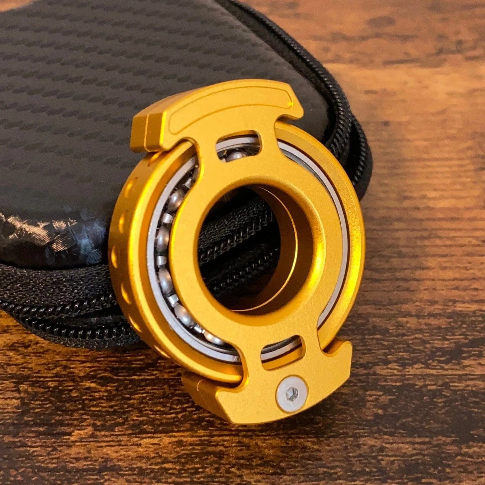 Metal Fingertip Fidget Spinner Stim Toy Orange