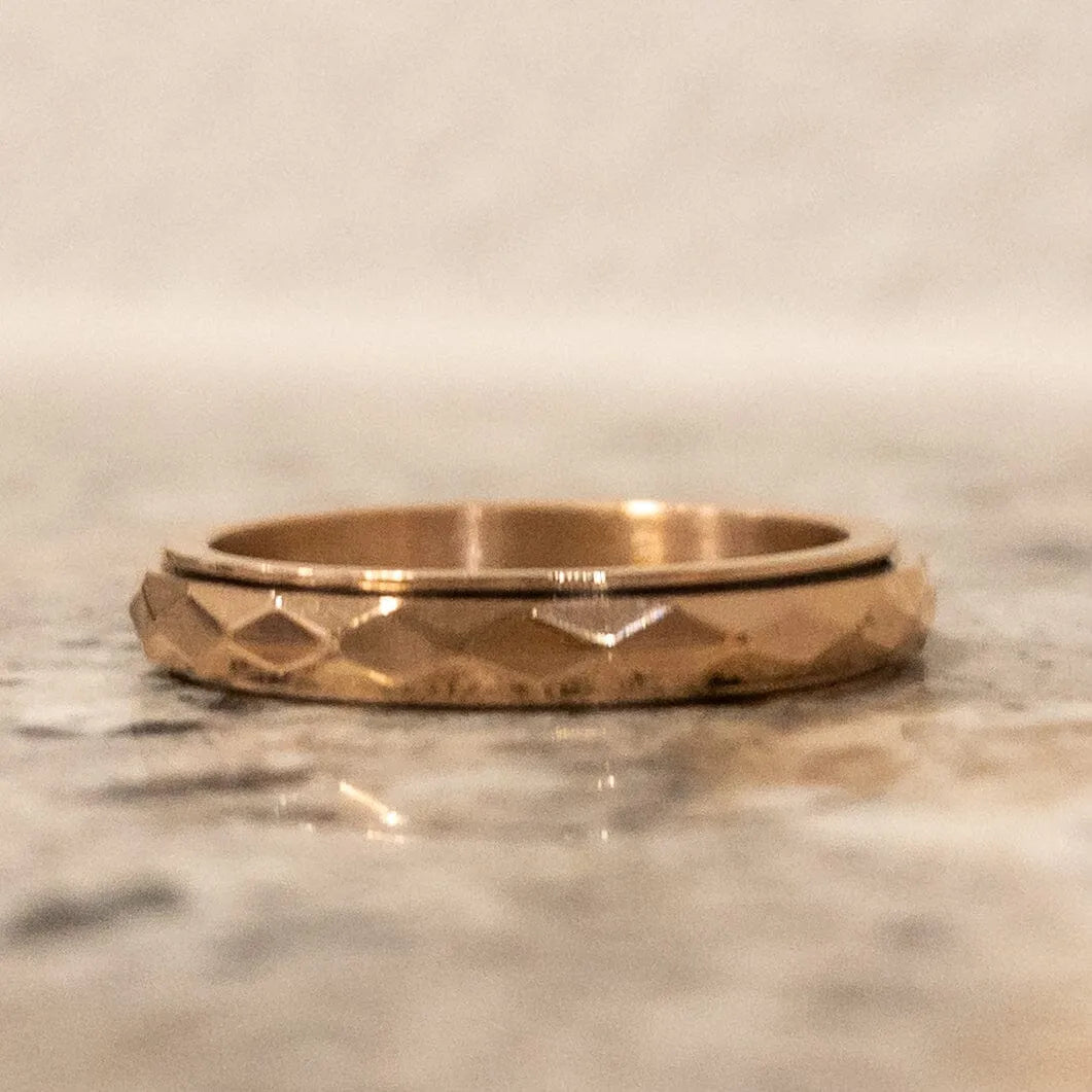 Minimalist Spinner Fidget Ring Rose gold 5