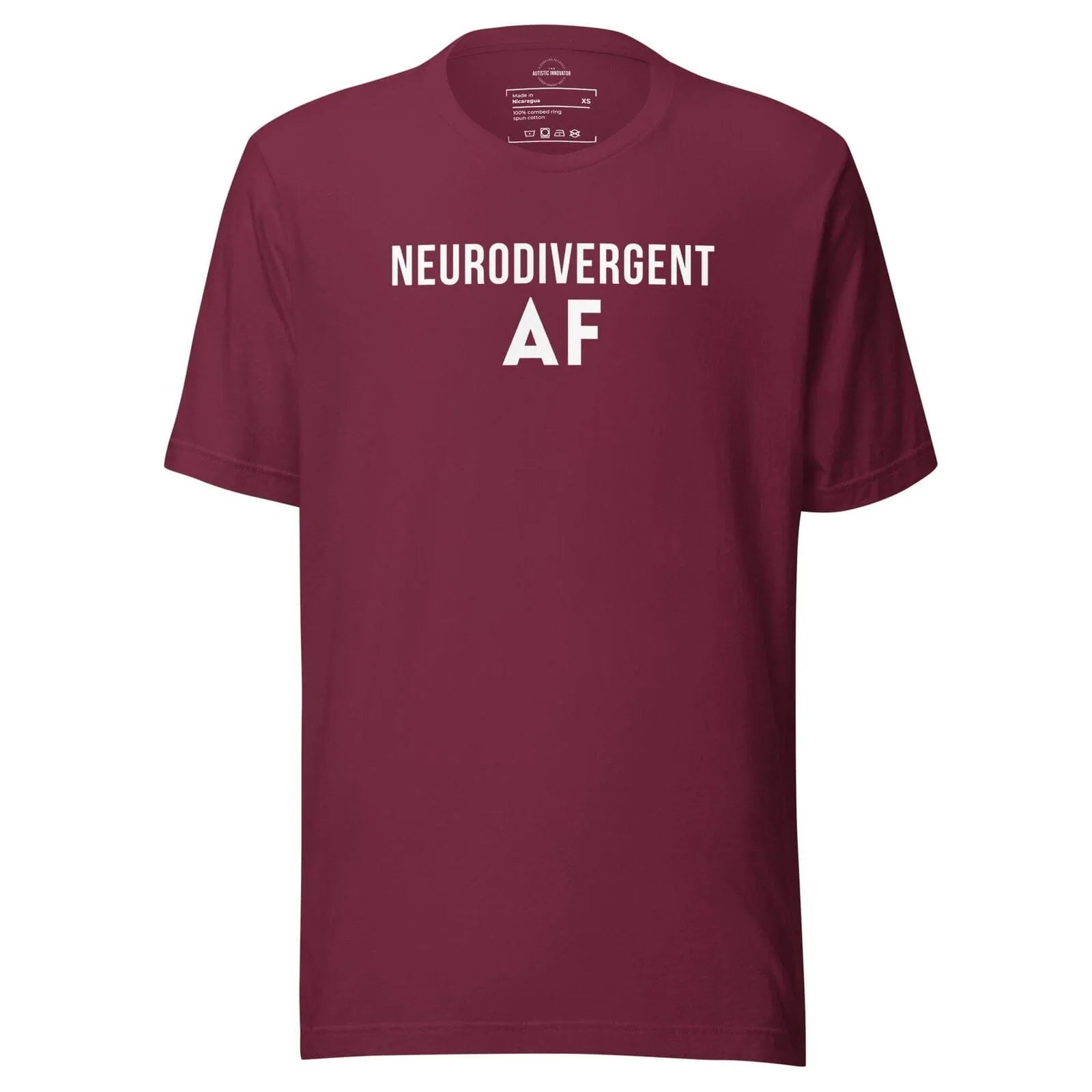 Neurodivergent AF Unisex t-shirt Maroon XS