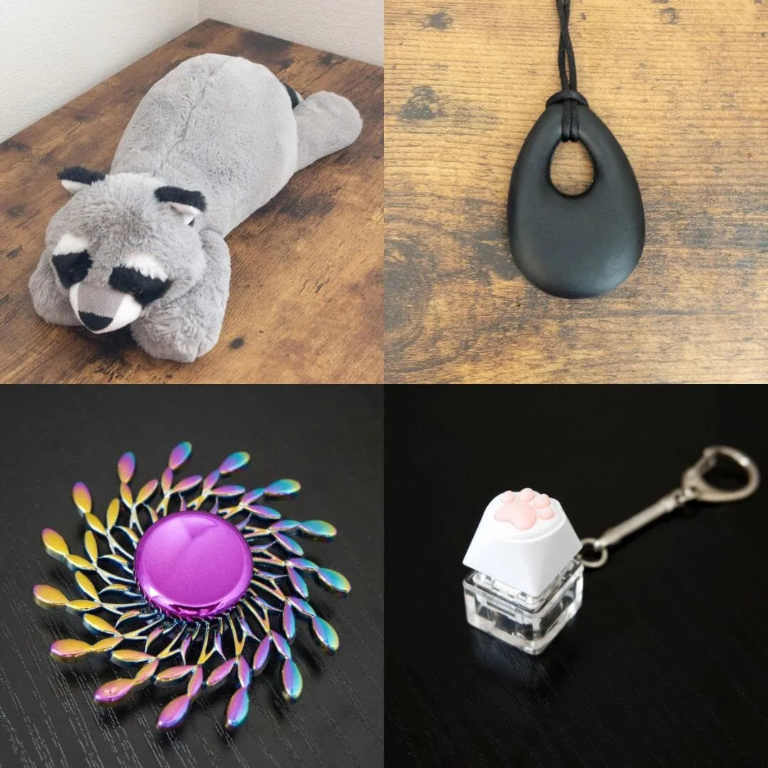 Raccoon Plush With Chewelry + Fidgets Bundle Black Wind