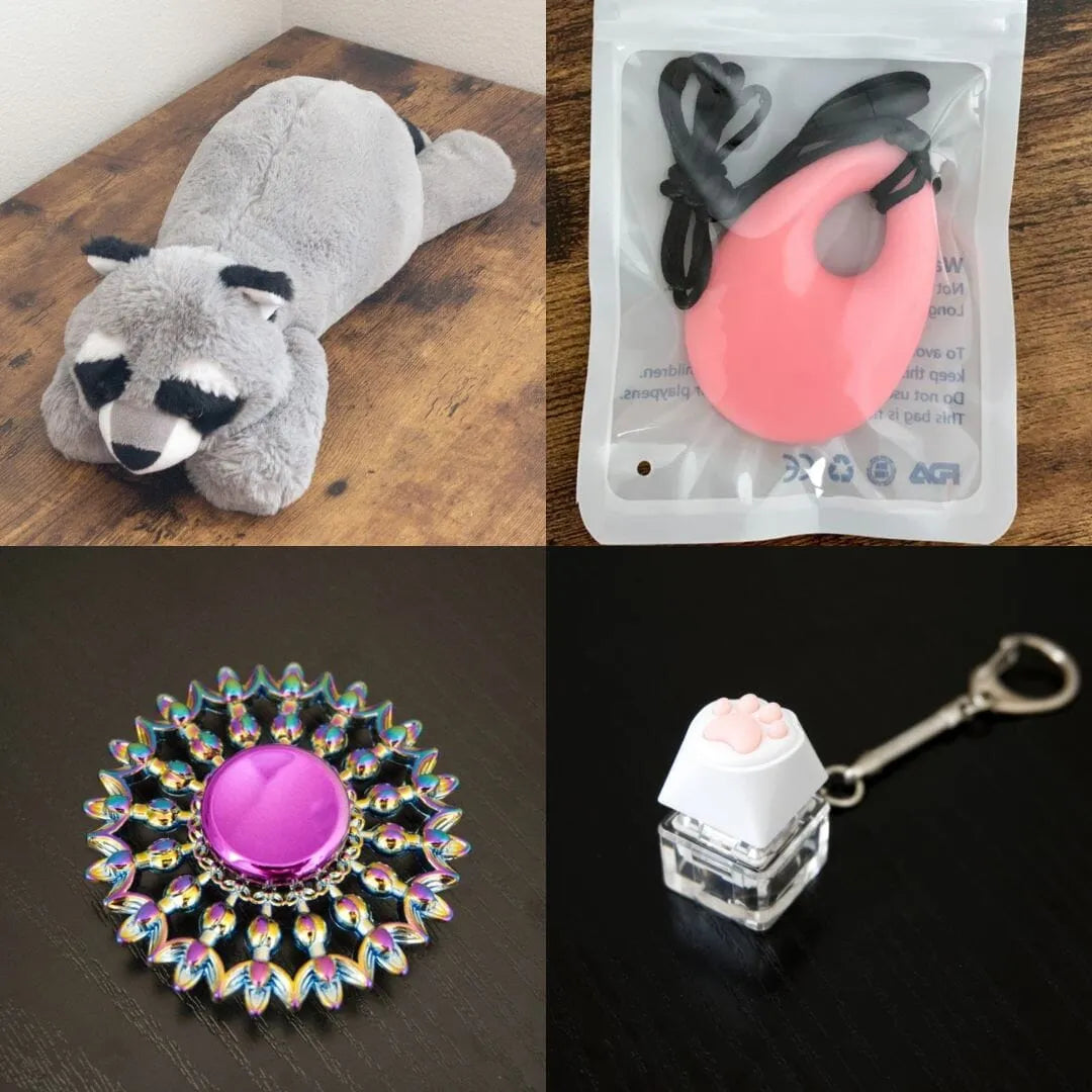 Raccoon Plush With Chewelry + Fidgets Bundle