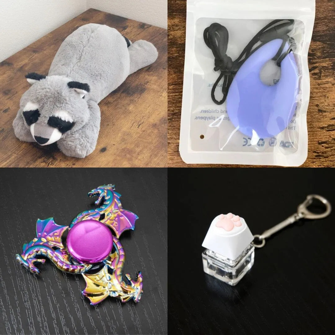 Raccoon Plush With Chewelry + Fidgets Bundle Lavender Dragon (Limited Edition)