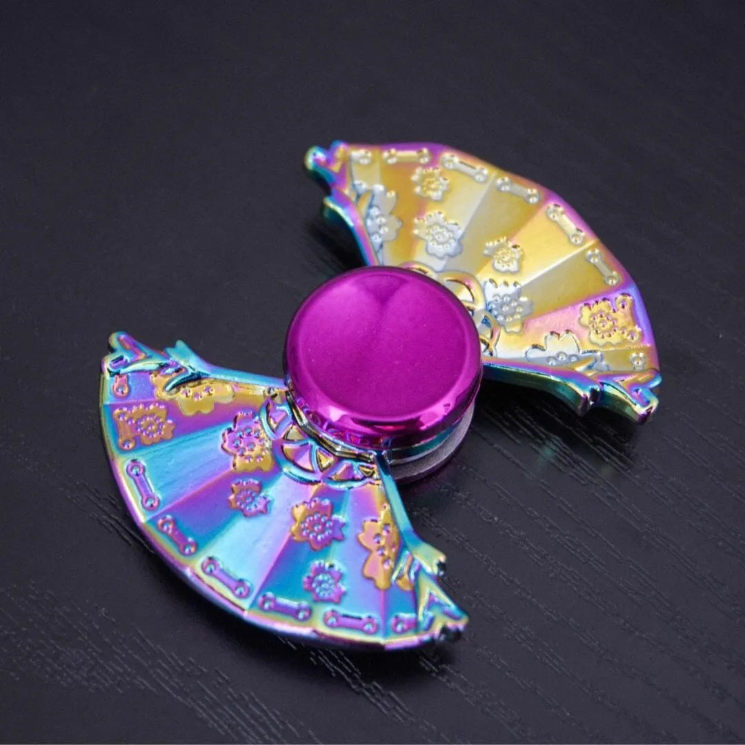Rainbow Fidget Spinner Uchiwa Fan