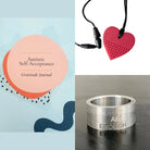 Affirmation Spinner Ring + Self-Acceptance Journal & Chewelry 5 Magenta