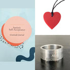 Affirmation Spinner Ring + Self-Acceptance Journal & Chewelry 5 Red