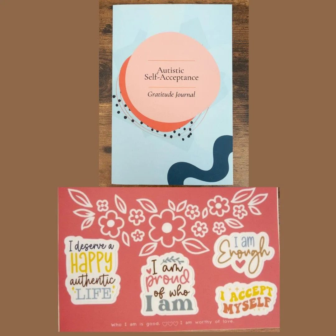 Self-Acceptance Gratitude Journal + Affirmation Stickers Bundle