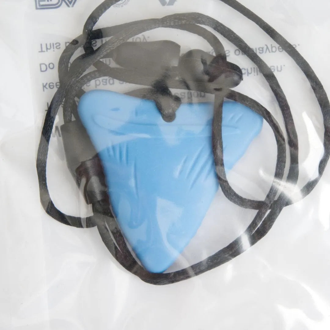 Shark Tooth Pendant Chew Necklace Sky Blue