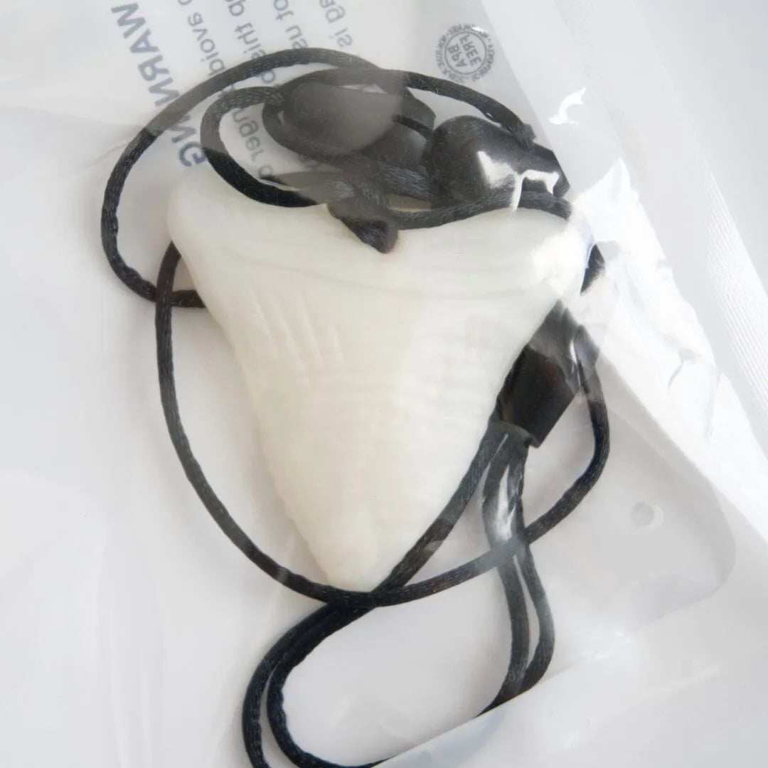 Shark Tooth Pendant Chew Necklace Off-White