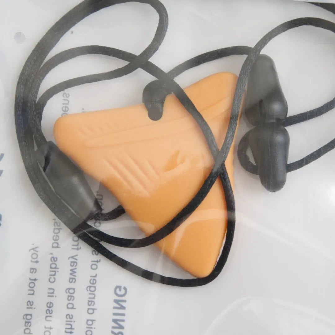 Shark Tooth Pendant Chew Necklace Orange