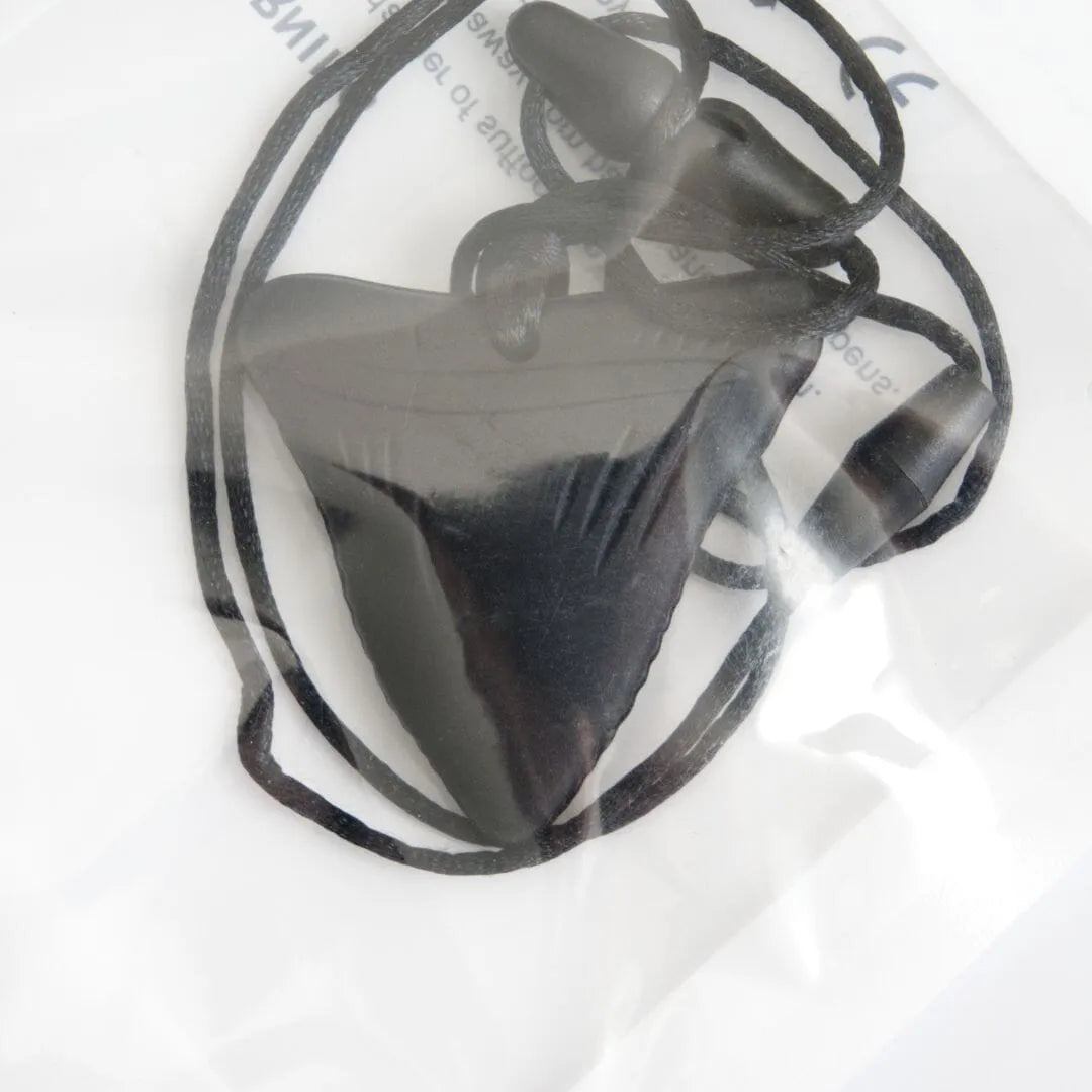 Shark Tooth Pendant Chew Necklace Black