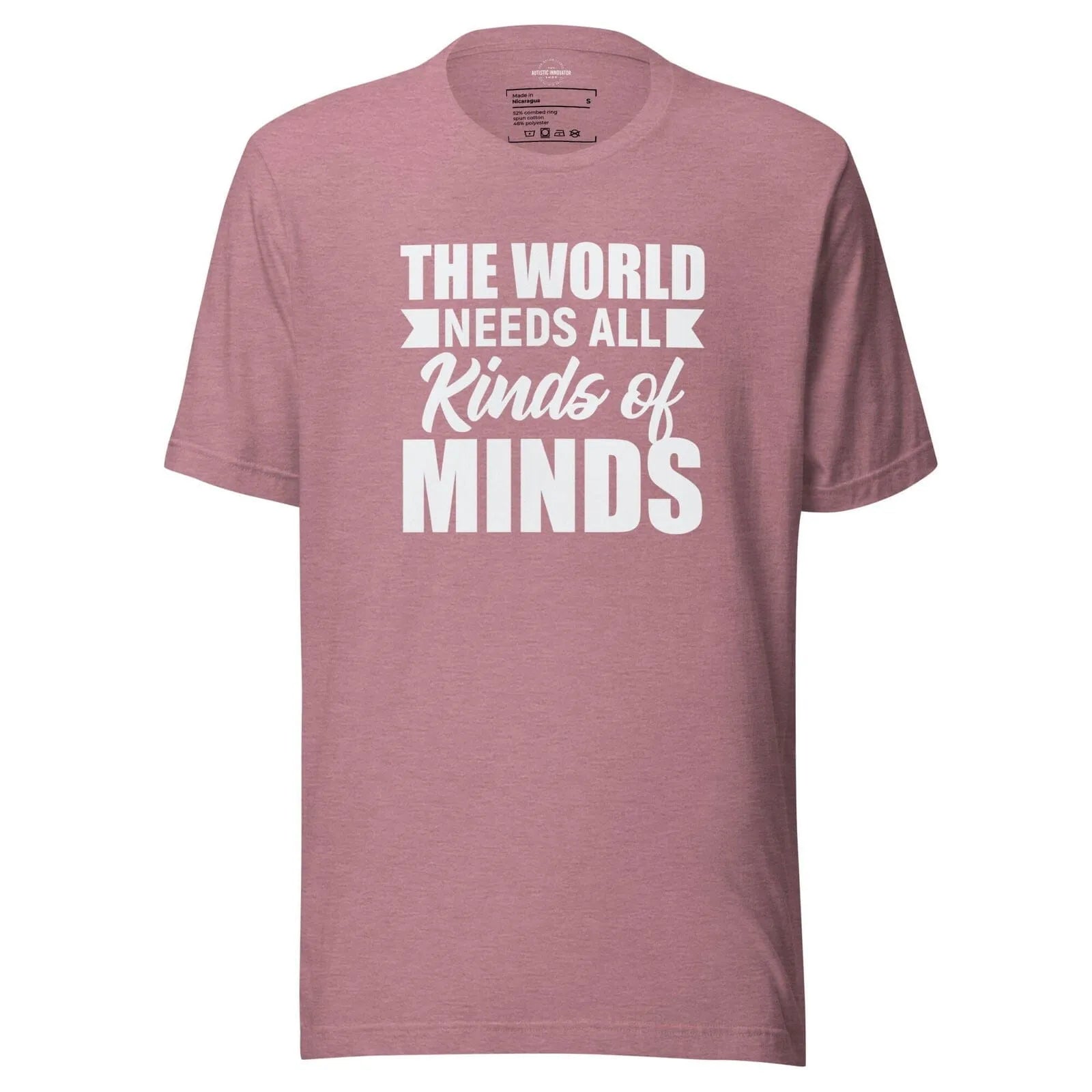The World Needs All Kinds of Minds Unisex t-shirt Heather Orchid S