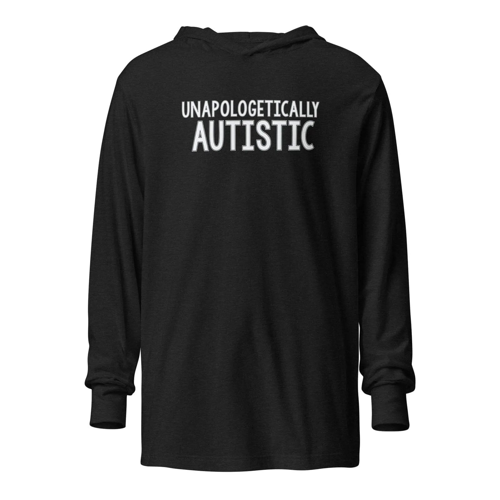 Unapologetically Autistic Unisex Hooded long-sleeve tee Charcoal-Black Triblend XS