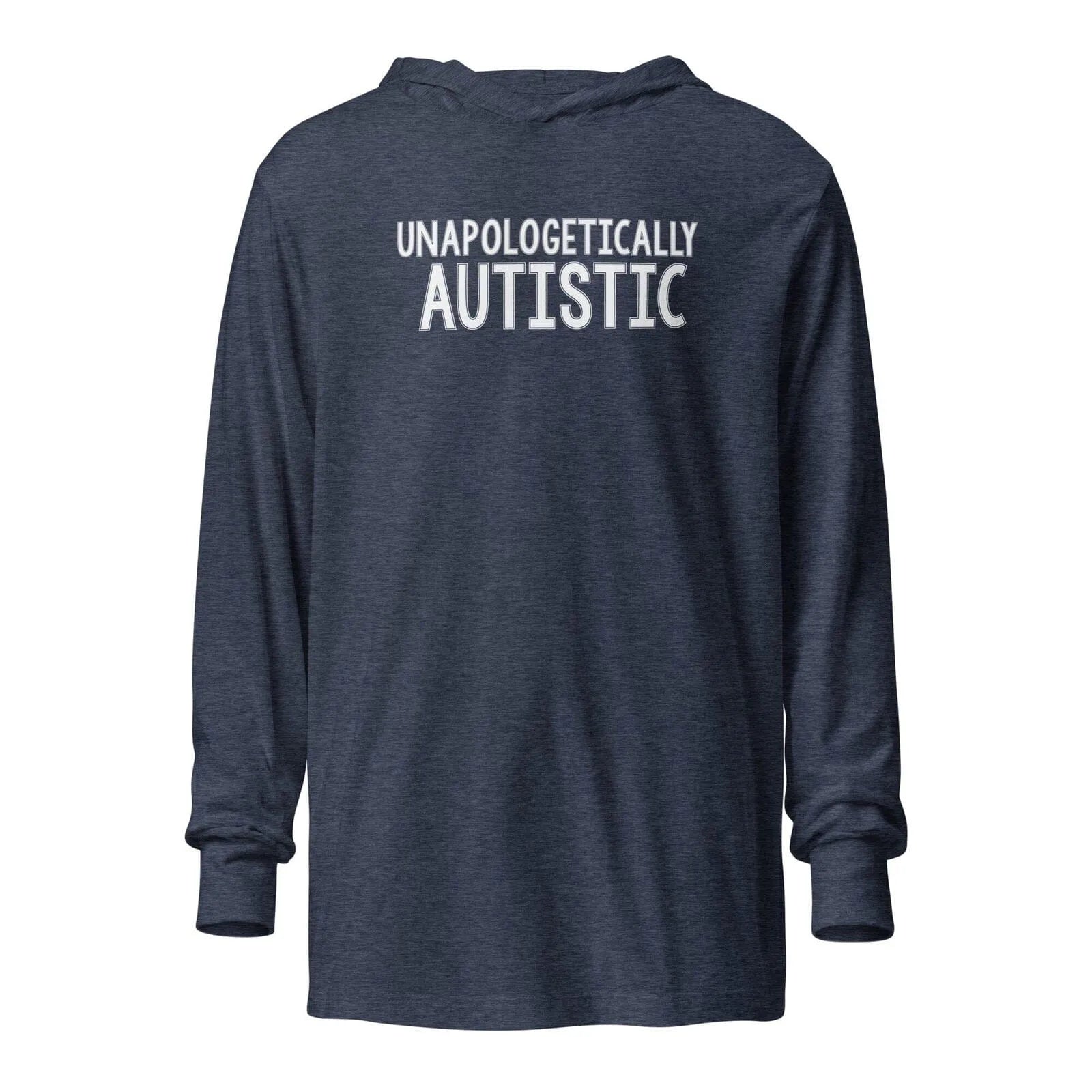 Unapologetically Autistic Unisex Hooded long-sleeve tee Heather Navy XS
