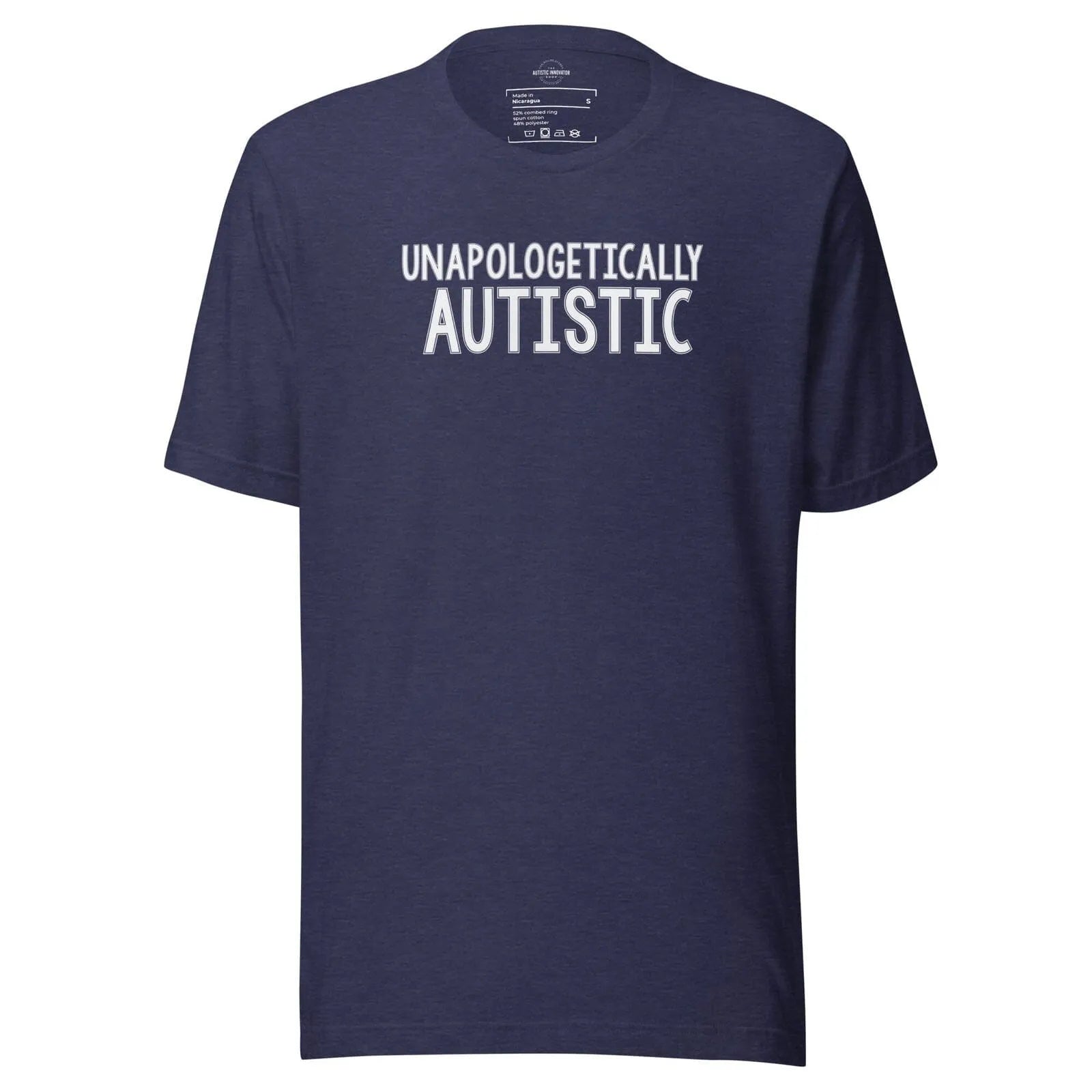 Unapologetically Autistic Unisex t-shirt Heather Midnight Navy S