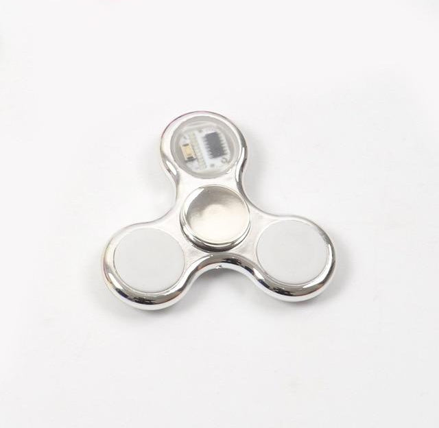 6colors Creative LED Light Luminous Fidget Spinner Changes Hand Spinner Golw in the Dark Stress Relief Toys For Kids The Autistic Innovator silver 