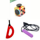 2 Chew Necklaces + 1 Push Button Fidget (choose your colors) Purple Red Watercolor