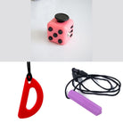 2 Chew Necklaces + 1 Push Button Fidget (choose your colors) Purple Red Blush Pink