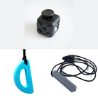 2 Chew Necklaces + 1 Push Button Fidget (choose your colors) Grey Turquoise All Black