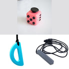 2 Chew Necklaces + 1 Push Button Fidget (choose your colors) Grey Turquoise Blush Pink