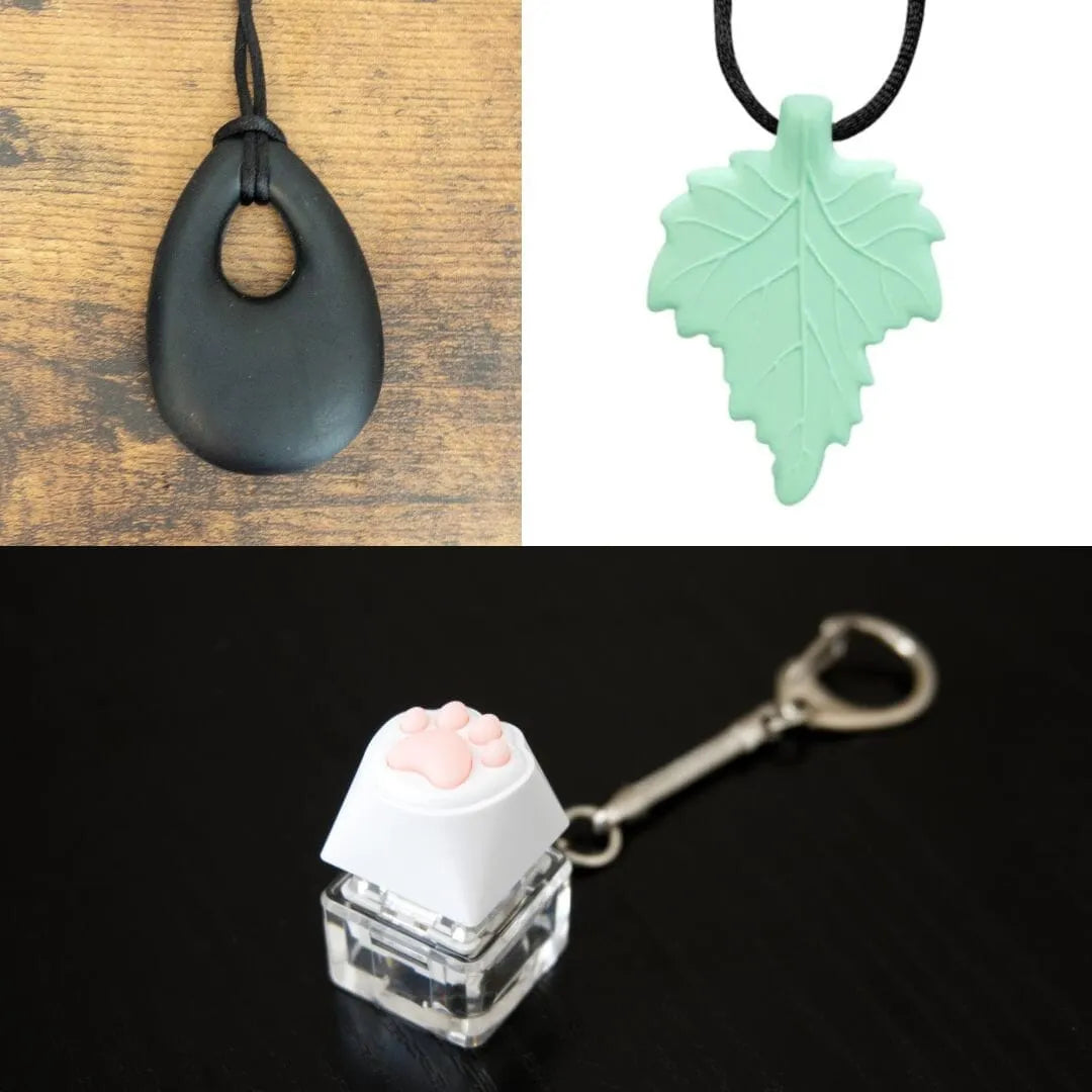 2 Light Chewer Chewelry + 1 Fidget Toy Bundle (choose your colors) Black Mint Green 