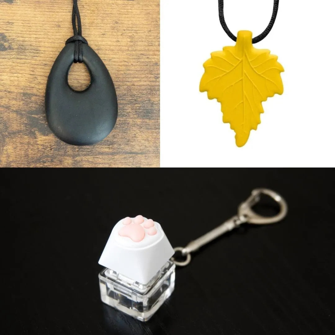 2 Light Chewer Chewelry + 1 Fidget Toy Bundle (choose your colors) Black Yellow 