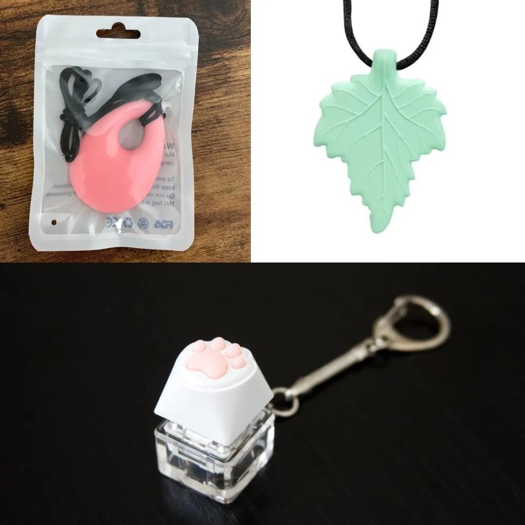 2 Light Chewer Chewelry + 1 Fidget Toy Bundle (choose your colors) Pink Mint Green 