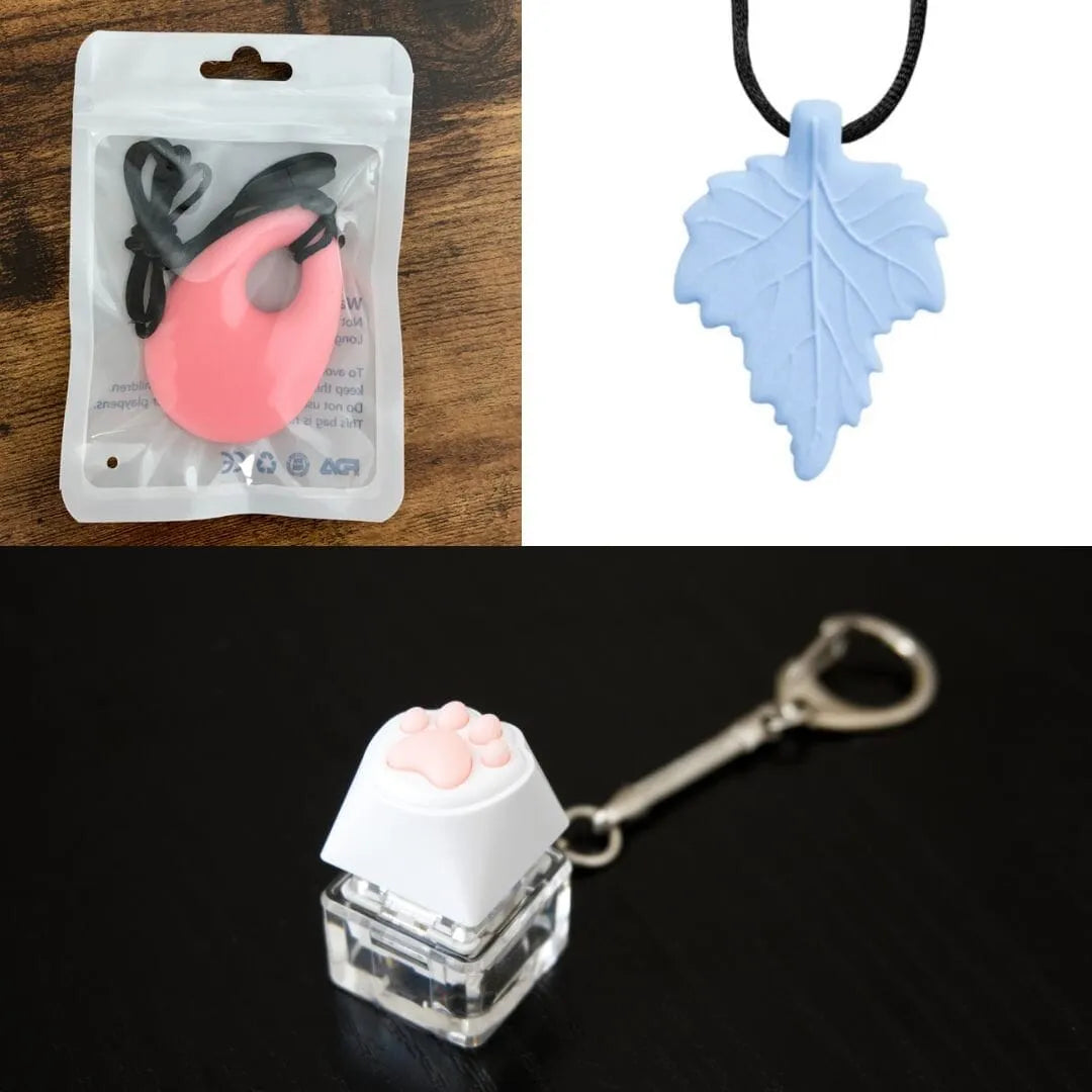2 Light Chewer Chewelry + 1 Fidget Toy Bundle (choose your colors) Pink Sky Blue 