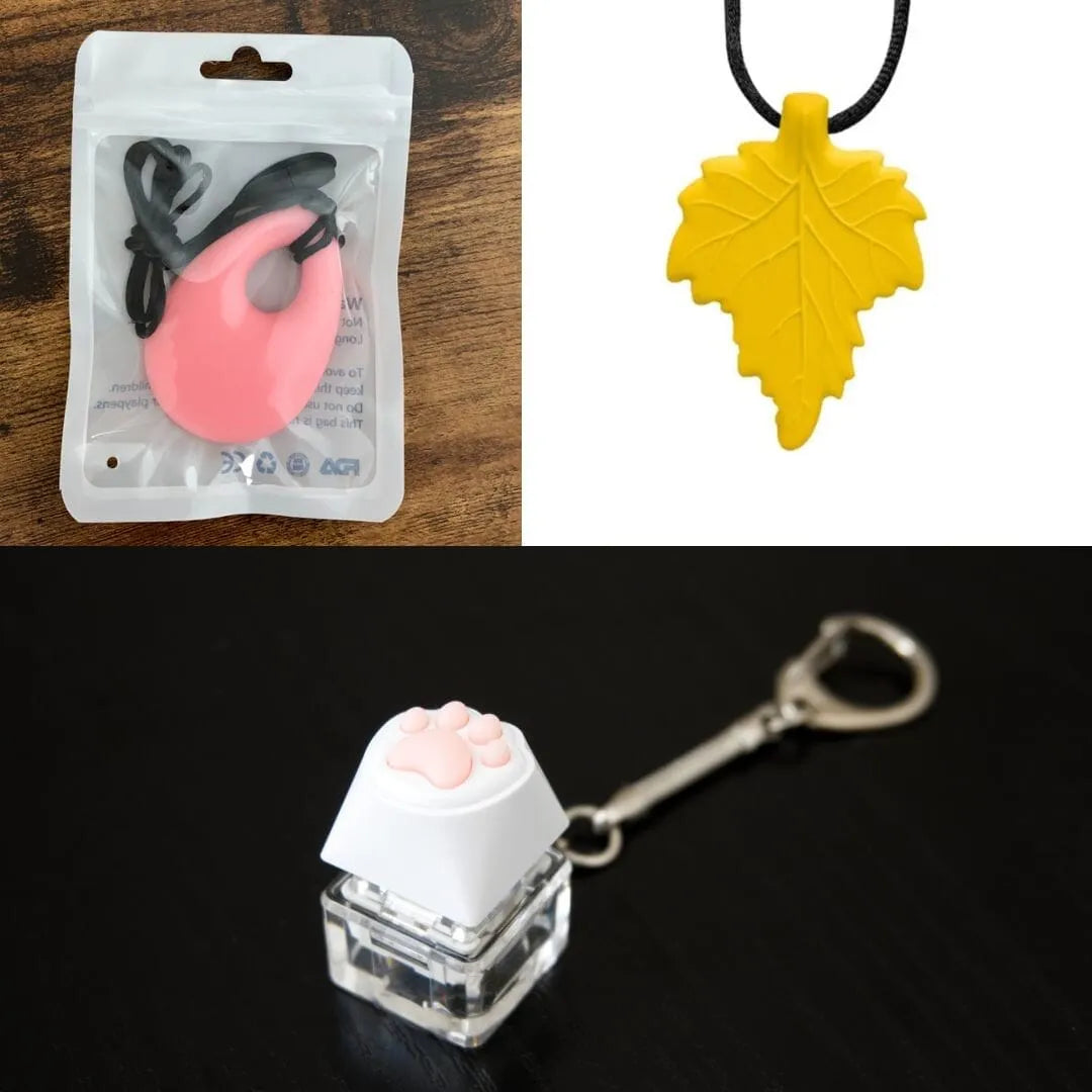 2 Light Chewer Chewelry + 1 Fidget Toy Bundle (choose your colors) Pink Yellow 
