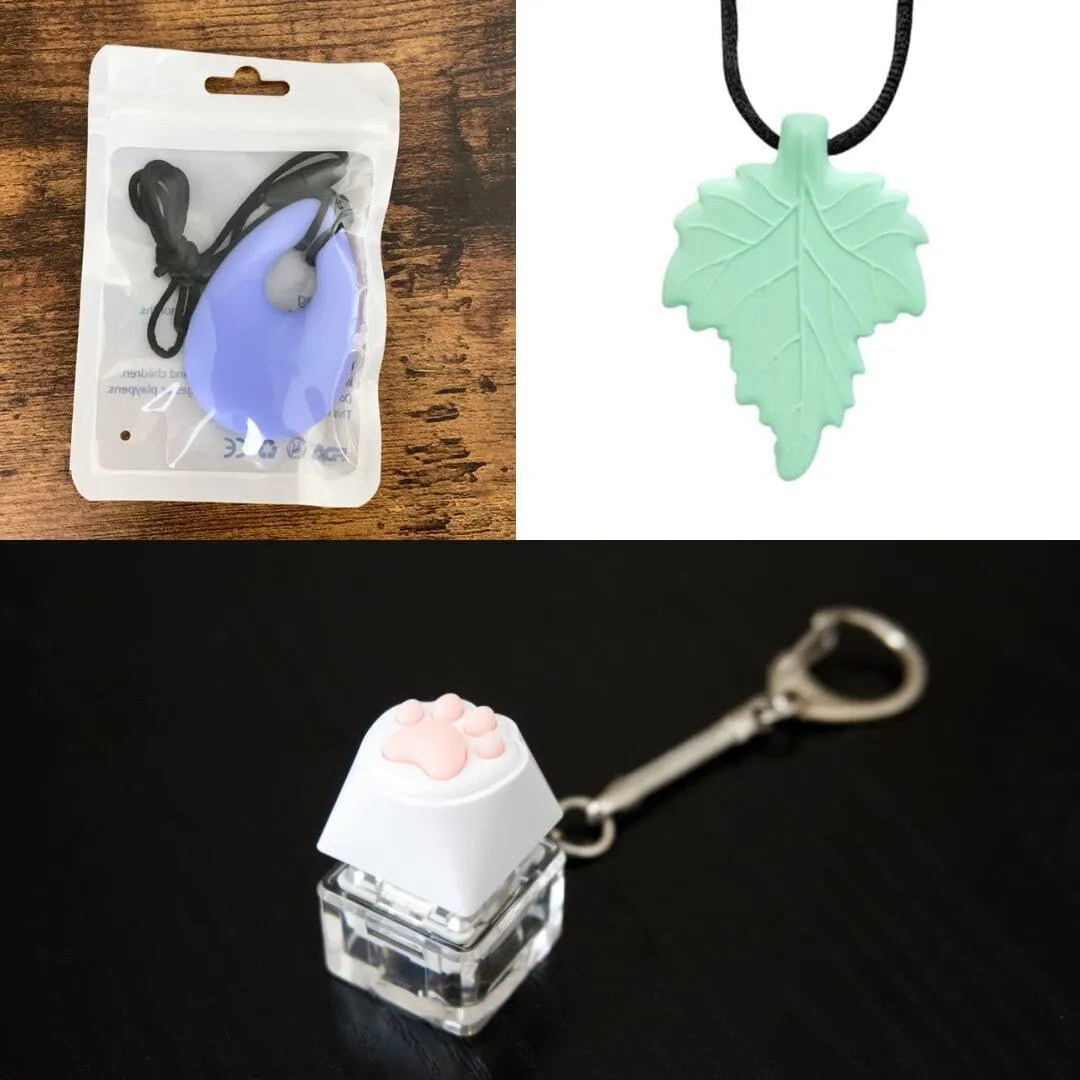2 Light Chewer Chewelry + 1 Fidget Toy Bundle (choose your colors) Lavender Mint Green 