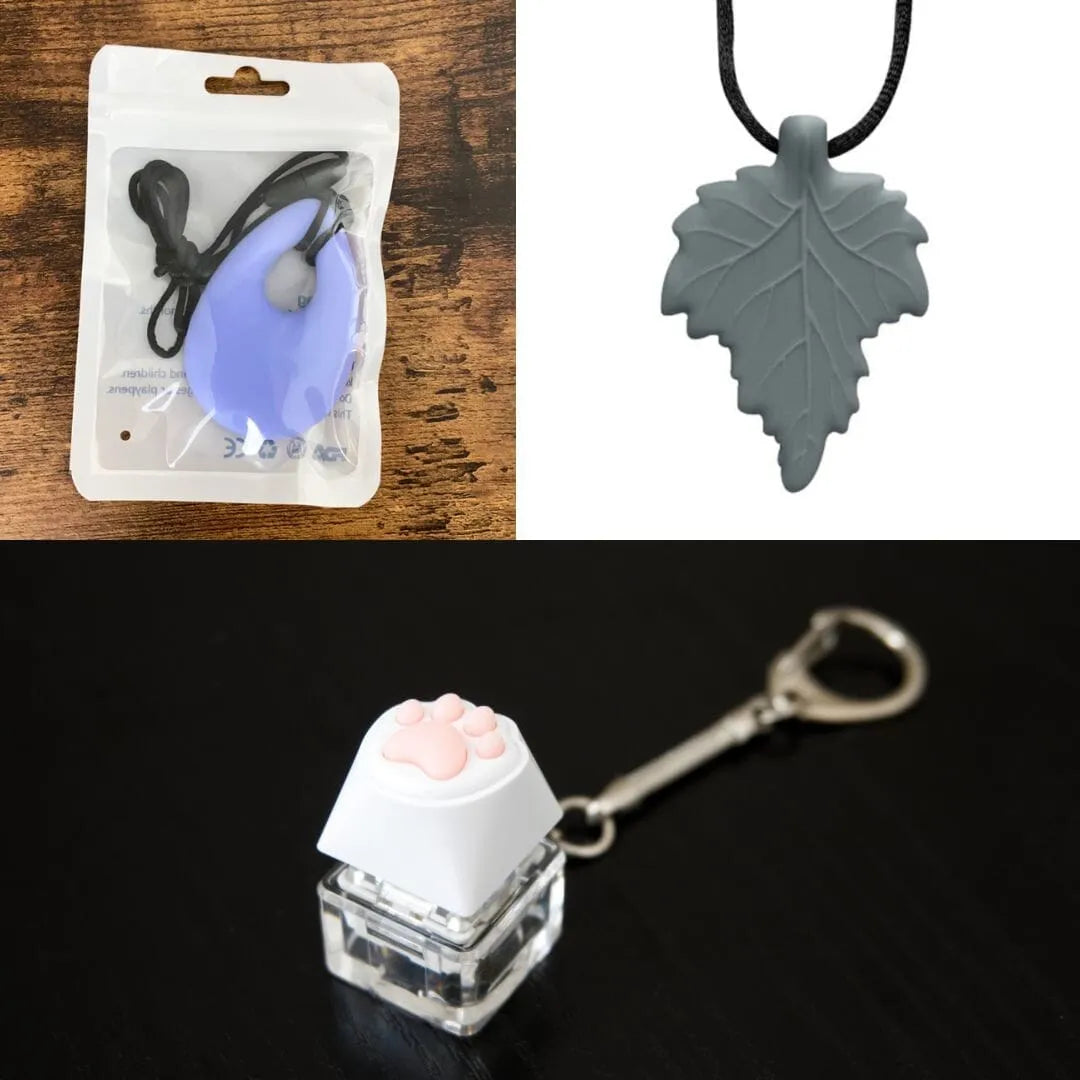 2 Light Chewer Chewelry + 1 Fidget Toy Bundle (choose your colors) Lavender Grey 