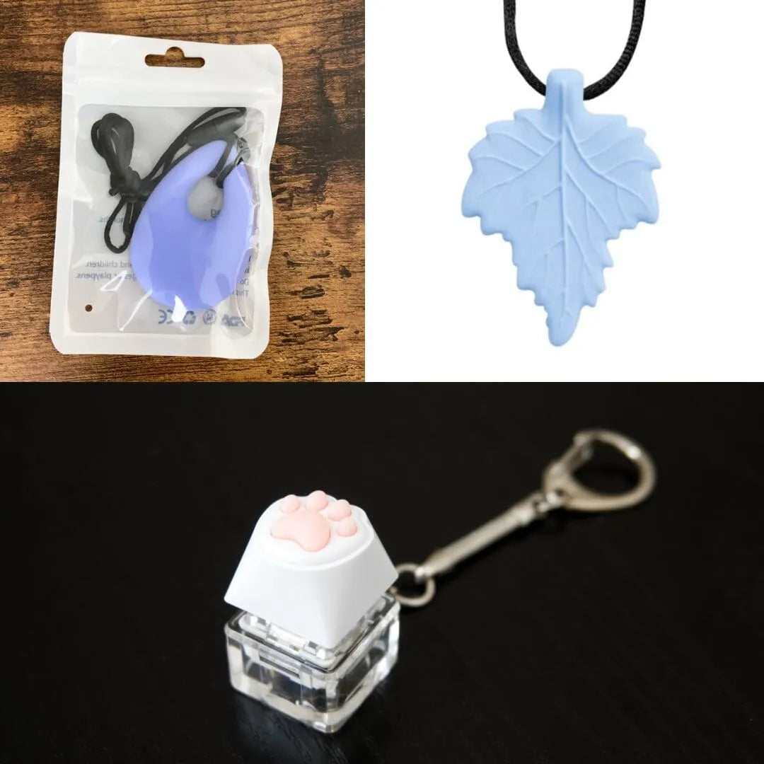 2 Light Chewer Chewelry + 1 Fidget Toy Bundle (choose your colors) Lavender Sky Blue 