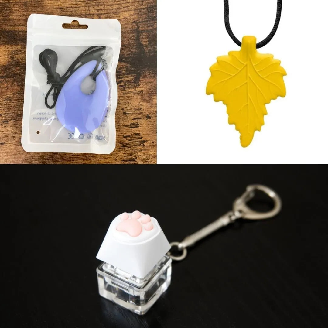 2 Light Chewer Chewelry + 1 Fidget Toy Bundle (choose your colors) Lavender Yellow 