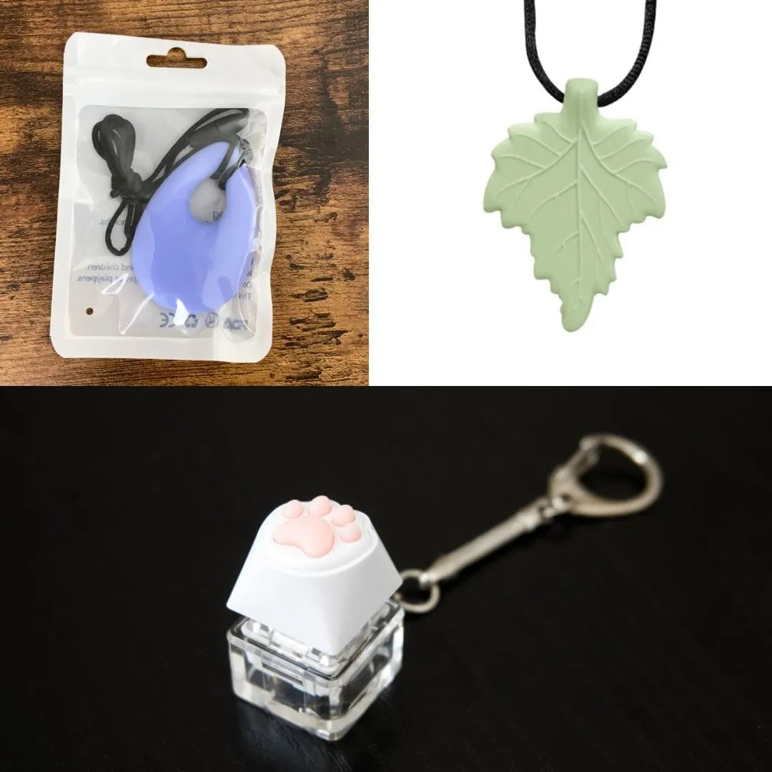 2 Light Chewer Chewelry + 1 Fidget Toy Bundle (choose your colors) Lavender Green 