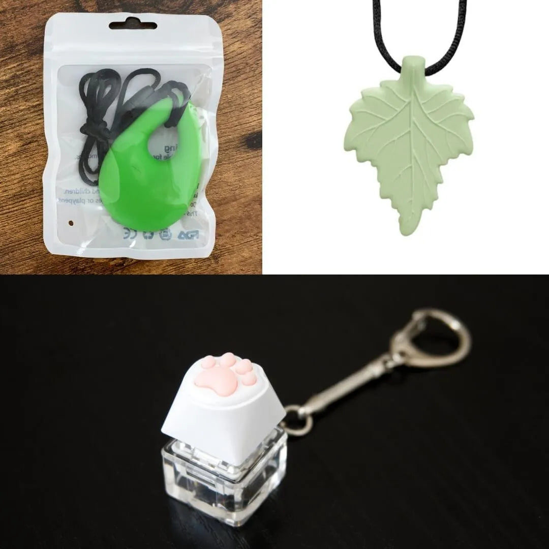 2 Light Chewer Chewelry + 1 Fidget Toy Bundle (choose your colors) Green Green 