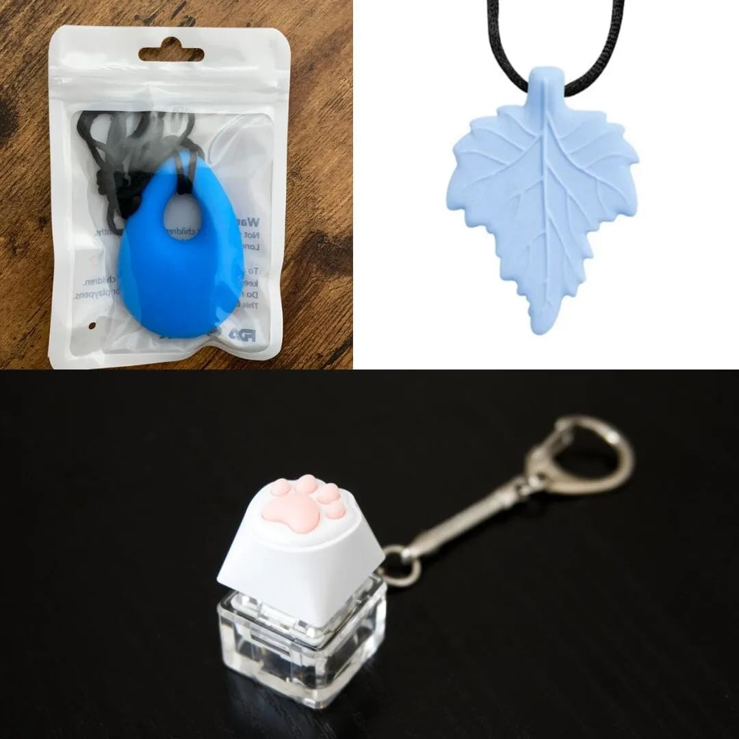 2 Light Chewer Chewelry + 1 Fidget Toy Bundle (choose your colors) Blue Sky Blue 