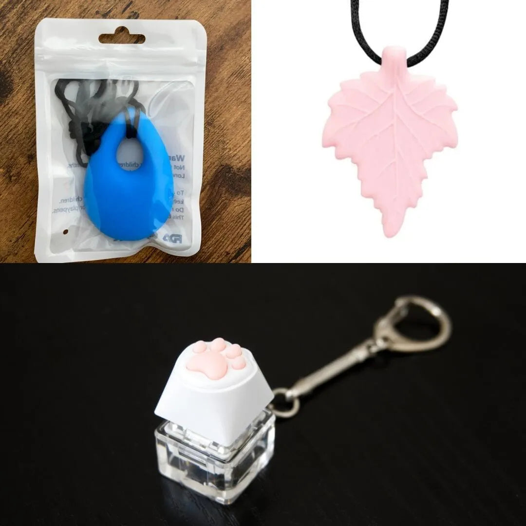 2 Light Chewer Chewelry + 1 Fidget Toy Bundle (choose your colors) Blue Light Pink 
