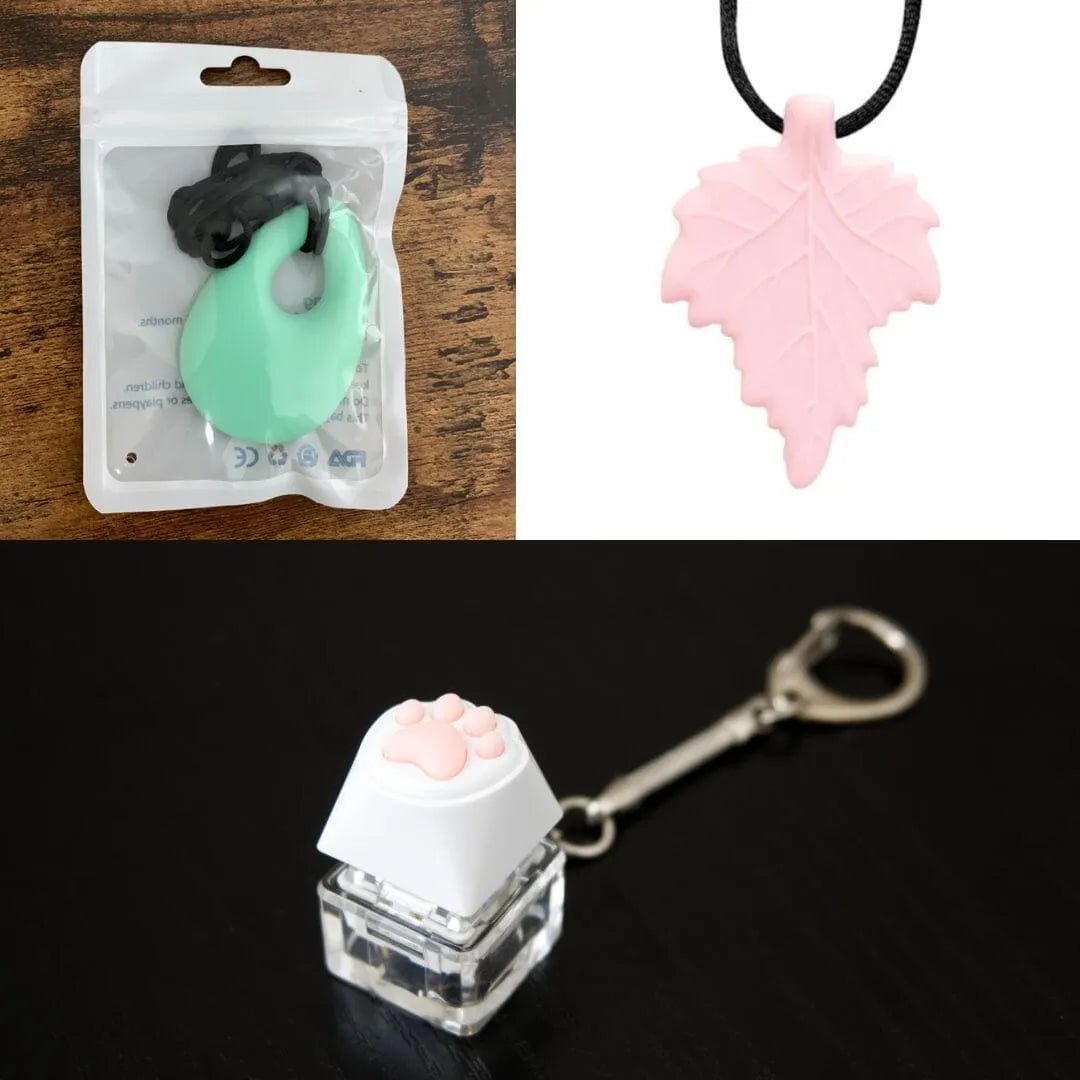 2 Light Chewer Chewelry + 1 Fidget Toy Bundle (choose your colors) Mint Green Light Pink 