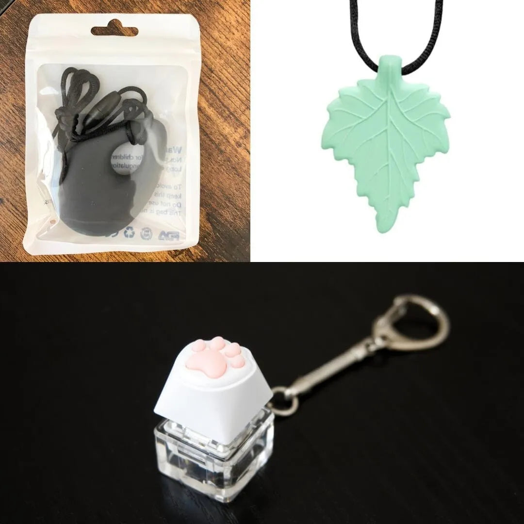 2 Light Chewer Chewelry + 1 Fidget Toy Bundle (choose your colors) Dark Grey Mint Green 