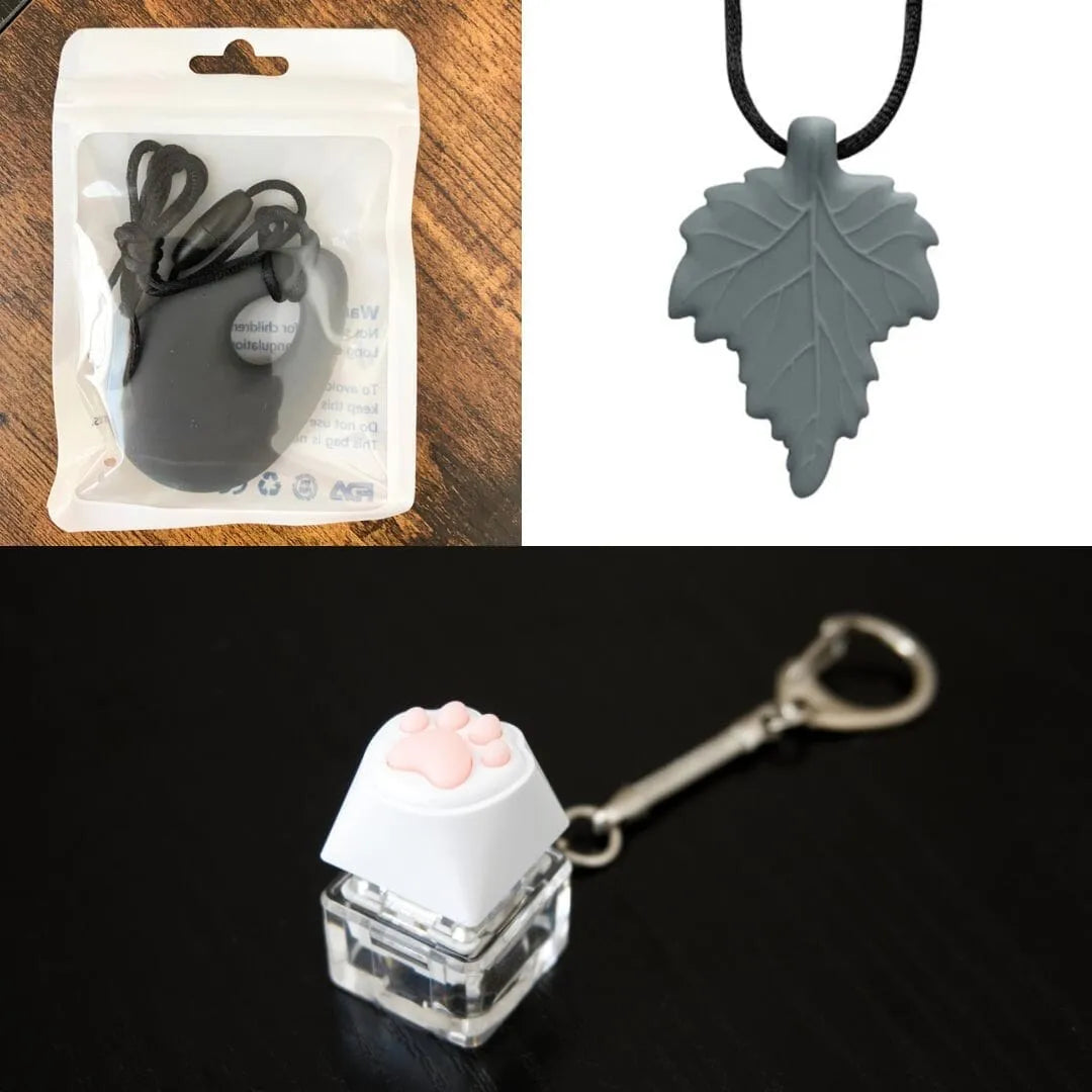 2 Light Chewer Chewelry + 1 Fidget Toy Bundle (choose your colors) Dark Grey Grey 