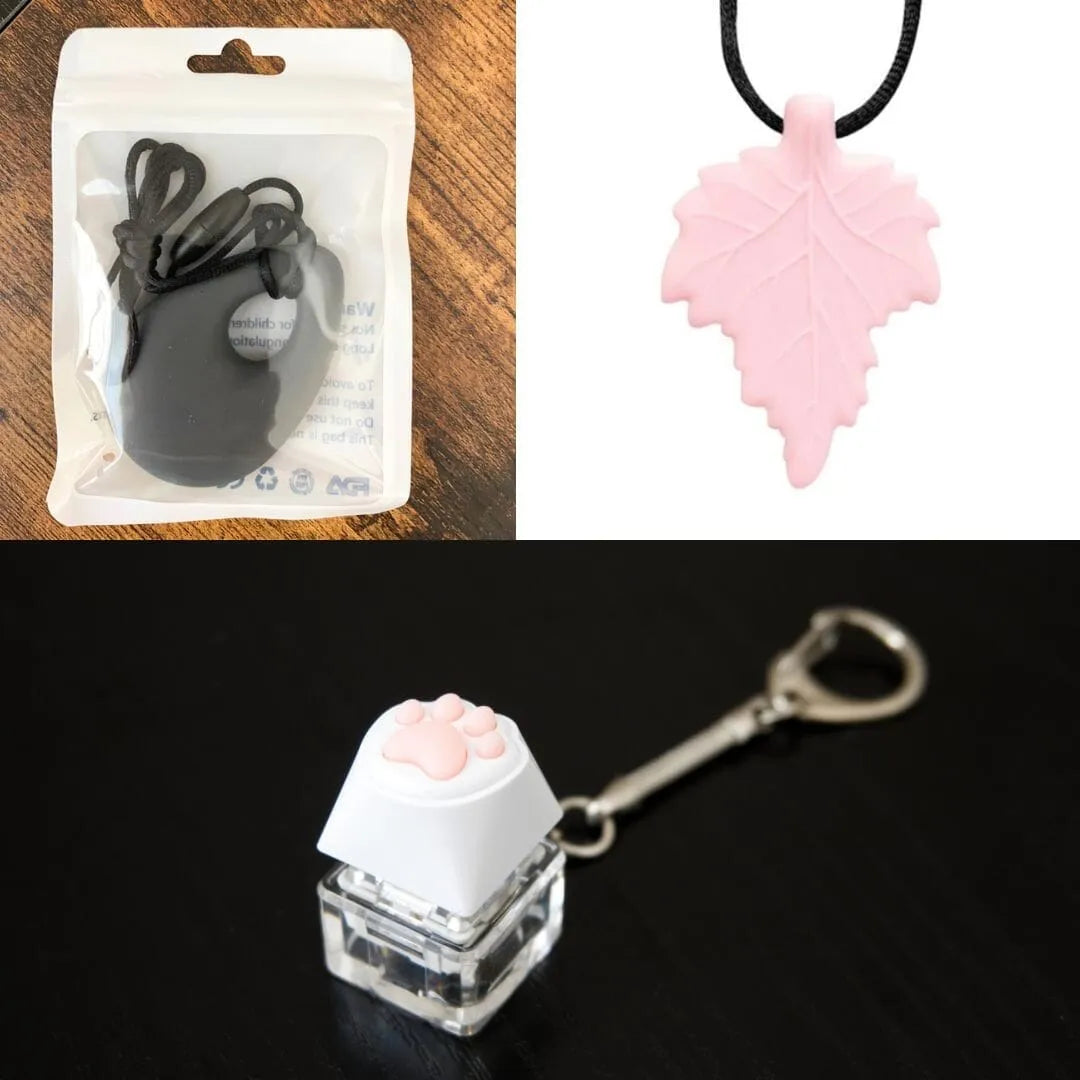 2 Light Chewer Chewelry + 1 Fidget Toy Bundle (choose your colors) Dark Grey Light Pink 