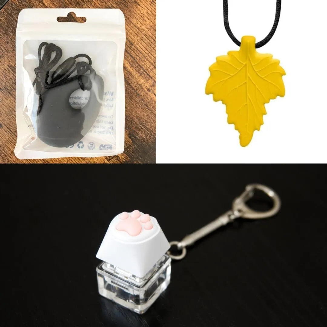 2 Light Chewer Chewelry + 1 Fidget Toy Bundle (choose your colors) Dark Grey Yellow 