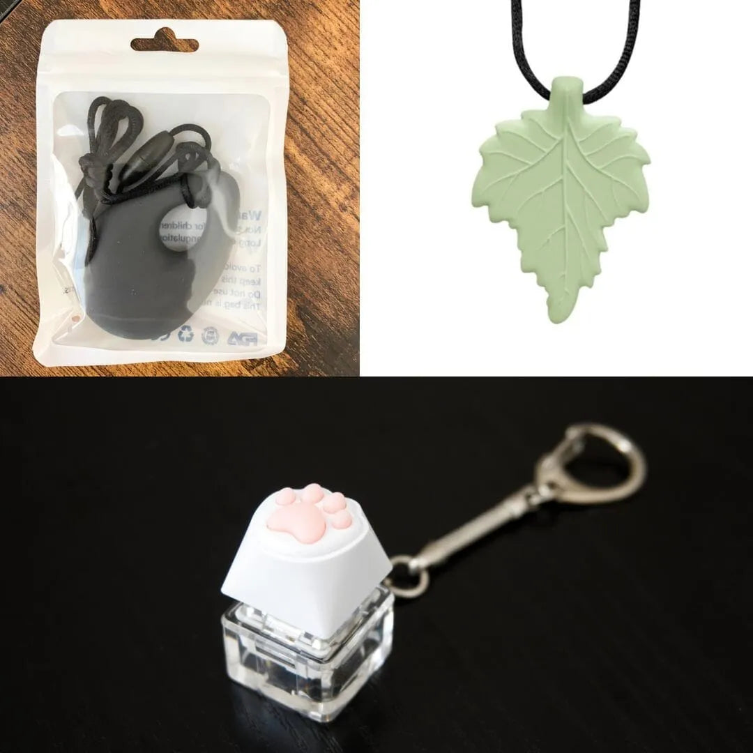 2 Light Chewer Chewelry + 1 Fidget Toy Bundle (choose your colors) Dark Grey Green 