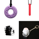 2 Chew Necklaces + 2 Fidget Toys Bundle (choose your colors) The Autistic Innovator Purple Red Black and white